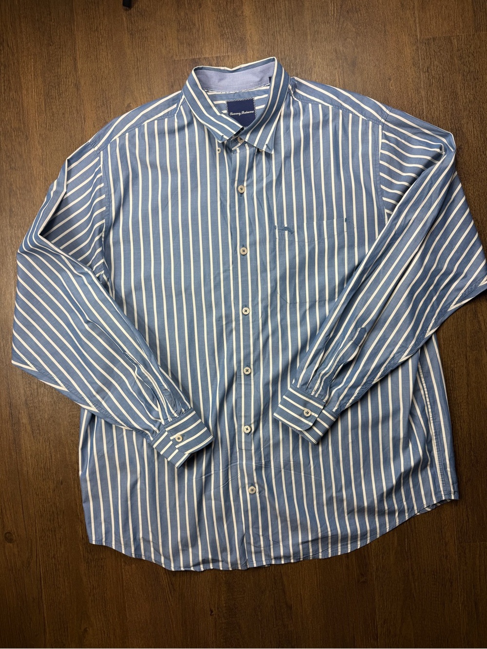 Tommy Bahama Blue and White Dress Shirt